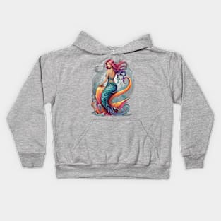 Colourful Mermaid Rose Kids Hoodie